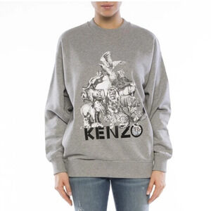 Kenzo Gray Animal Pyramid Graphic Sweatshirt